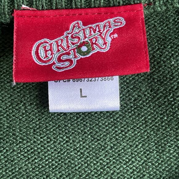A Christmas Story Ugly Sweater Mens Large Green Fragile Lamp Xmas Festive Party - Picture 4 of 10